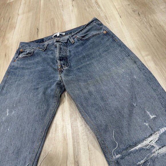 RE/DONE Levis Cropped Raw Hem Jeans Size 25 Made In USA Distressed - Picture 4 of 11